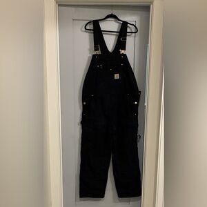 Carhartt Dark Overalls with Gold Accents